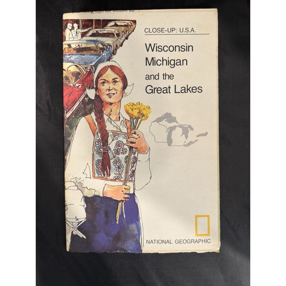 National Geographic Michigan Great Lakes Close Up USA Poster Map